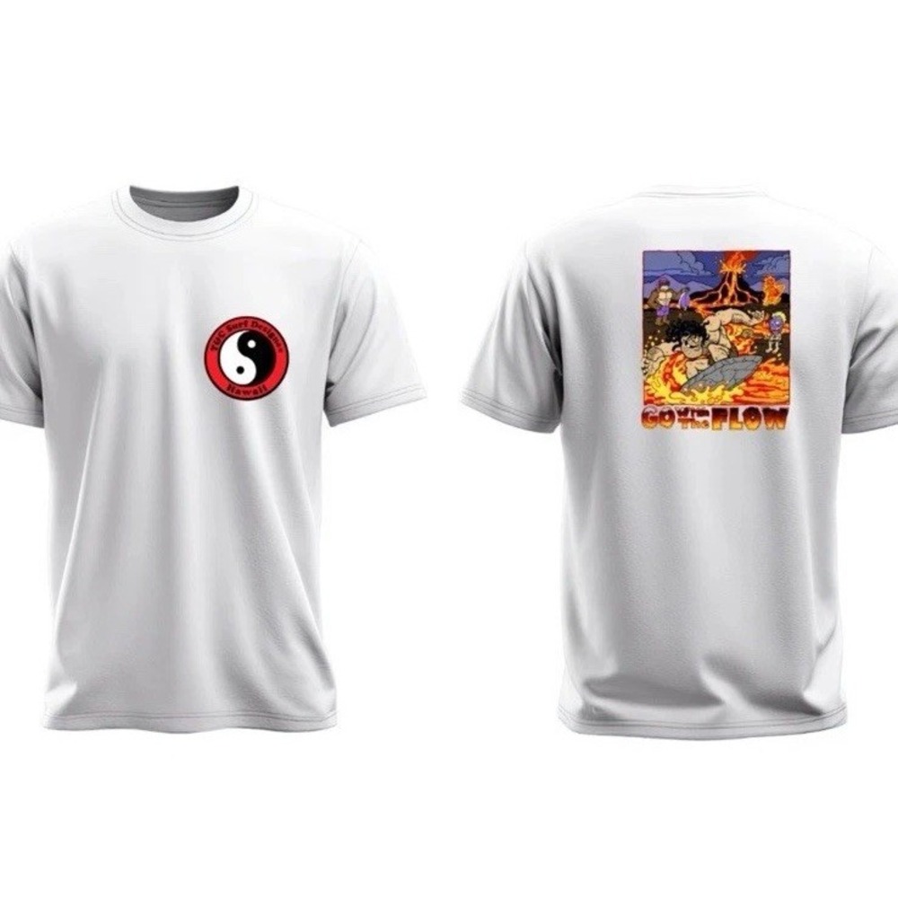 T & C Town and Country Surf Design "Go With‎ The Flow" Adult Unisex White Medium